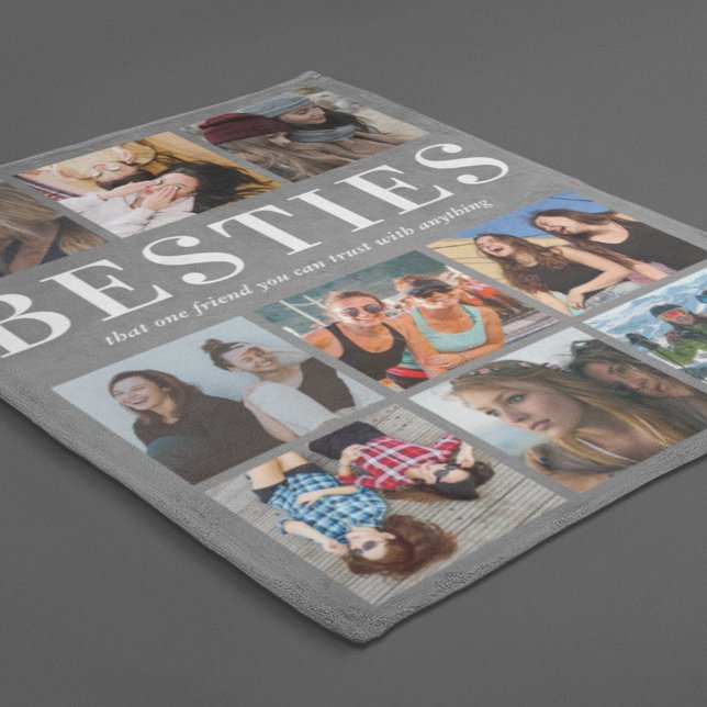 Couverture Polaire Cadeau Besties | Best Friends Grey (Créateur téléchargé)