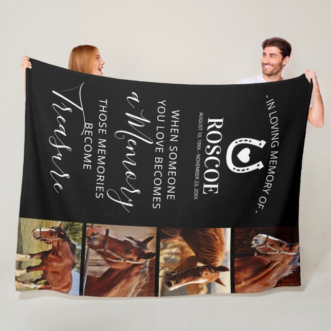Couverture Polaire Cadeau commémoratif de cheval - Équin (En situation)