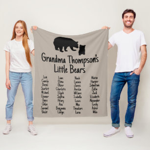 Couverture Polaire Cadeau customisé avec les noms de grand-enfant gra