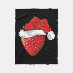 Couverture Polaire Cadeau d'amant de fraise Chapeau de Père Noël Frai