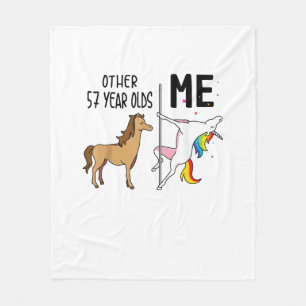 Couverture Polaire Cadeau d'anniversaire d'autres licornes de 57 ans