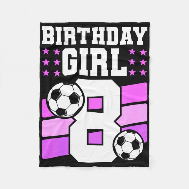 Couverture Polaire Cadeau d'anniversaire de 8 ans pour fille Soccer A (Devant)