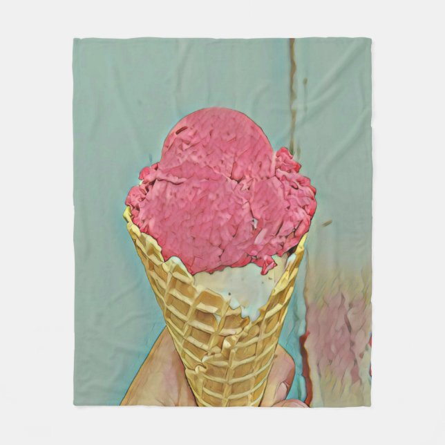 Couverture Polaire Cadeau d'anniversaire de crème glacée (Devant)