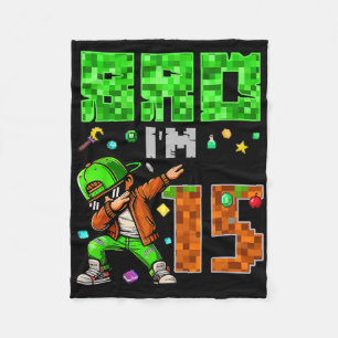 Couverture Polaire Cadeau d'anniversaire de style Pixel Dab Gamer pou