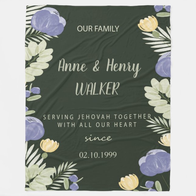 Couverture Polaire Cadeau d'anniversaire JW personnalisé (Devant)