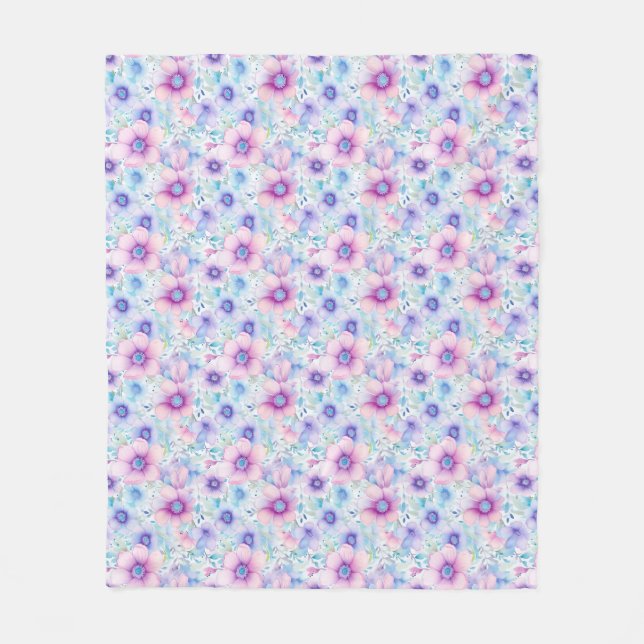 Couverture Polaire Cadeau d'anniversaire | Motif sans couture avec ro (Devant)