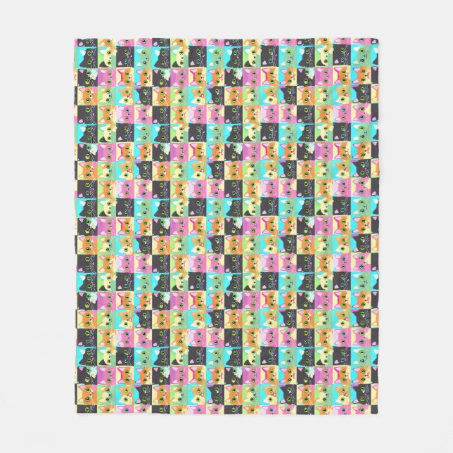 Couverture Polaire Cadeau de chat | Cute Kawaii Motif (Devant)