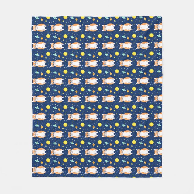 Couverture Polaire Cadeau de chat | Graphique de Motif de chat spatia (Devant)