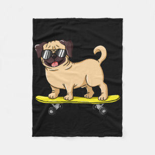 Couverture Polaire Cadeau de chien de skateboard pour un amateur de p
