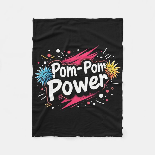Couverture Polaire Cadeau de citation de cheerleading drôle Puissance (Devant)