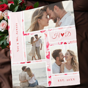Couverture Polaire Cadeau de collage photo chic romantique et fantais