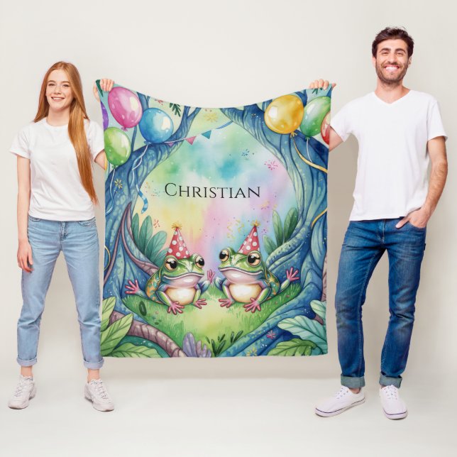 Couverture Polaire Cadeau de fête d'anniversaire Hop On Over (En situation)