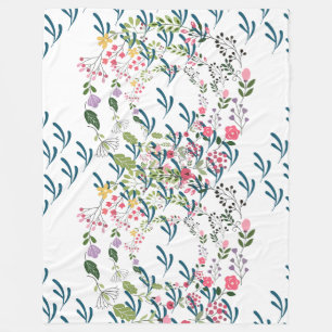 Couverture Polaire Cadeau de fleurs et feuilles de printemps