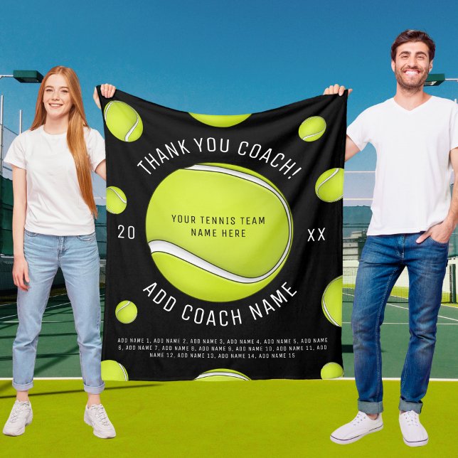 Couverture Polaire Cadeau de l'entraîneur de tennis personnalisé Nom  (Créateur téléchargé)