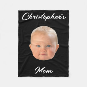 Couverture Polaire Cadeau de maman avec photo de bébé au visage moder