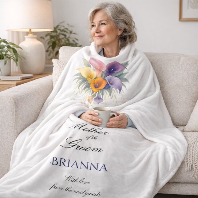 Couverture Polaire Cadeau de mariage lys calla pour la mère du marié (Créateur téléchargé)
