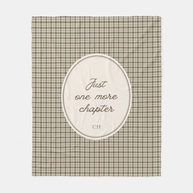 Couverture Polaire Cadeau de monogramme à carreaux de script élégant  (Devant)
