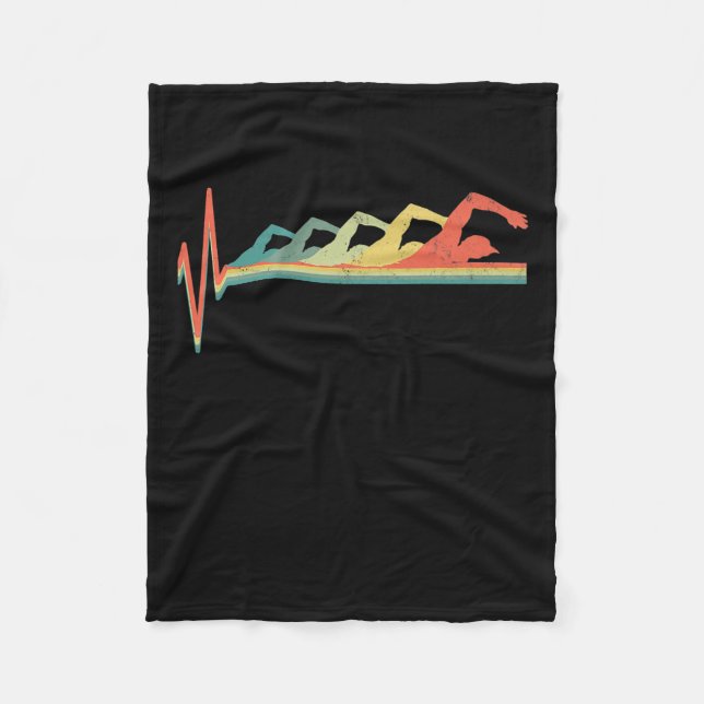 Couverture Polaire Cadeau de natation Heartbeat Premium (Devant)