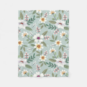 Couverture Polaire Cadeau de Noël Fleurs à main colorées