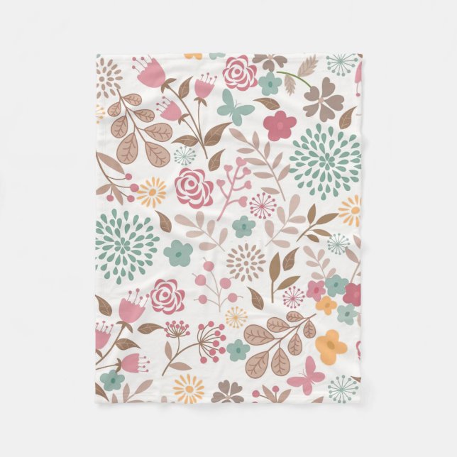 Couverture Polaire Cadeau de Noël Floral 4 saisons (Devant)