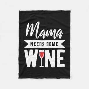 Couverture Polaire Cadeau de Noël Maman a besoin d'un peu de vin