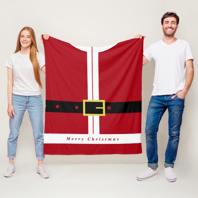 Couverture Polaire Cadeau de Noël Père Noël Fleece Blanket (En situation)