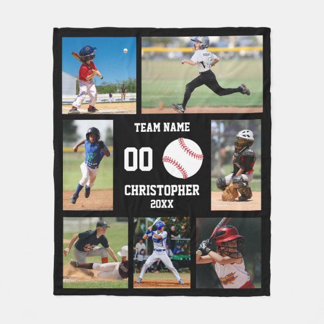 Couverture Polaire Cadeau de nuit senior de baseball (Devant)