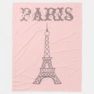 Couverture Polaire Cadeau de plaid tour Eiffel rose Paris