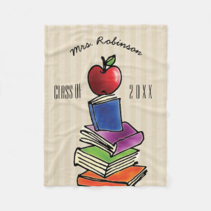 Couverture Polaire Cadeau de professeur de classe Apple avec la pile