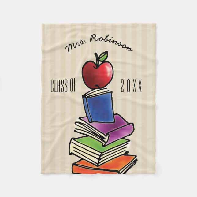 Couverture Polaire Cadeau de professeur de classe Apple avec la pile (Devant)