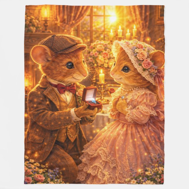 Couverture Polaire Cadeau de proposition romantique couple fiançaille (Devant)