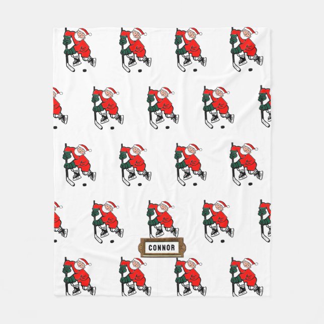 Couverture Polaire Cadeau de vacances de hockey sur glace (Devant)