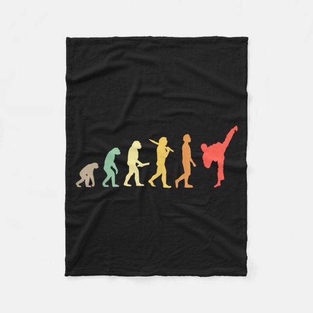 Couverture Polaire Cadeau d'évolution de karaté rétro pour Karateka (Devant)