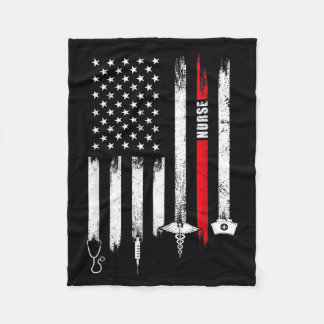 Couverture Polaire Cadeau drôle de la fête des infirmières du drapeau