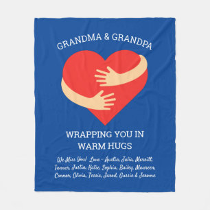Couverture Polaire Cadeau grand-parent personnalisé de Grand-Enfants 