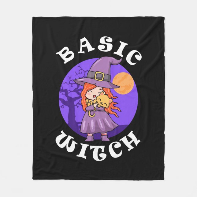 Couverture Polaire Cadeau Halloween | Sorcière de base (Devant)