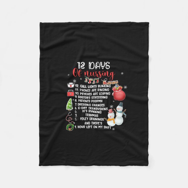 Couverture Polaire Cadeau Infirmière 12 Jours D'Infirmière (Devant)