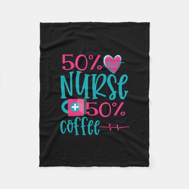Couverture Polaire Cadeau infirmière | 50 Infirmière 50 café (Devant)