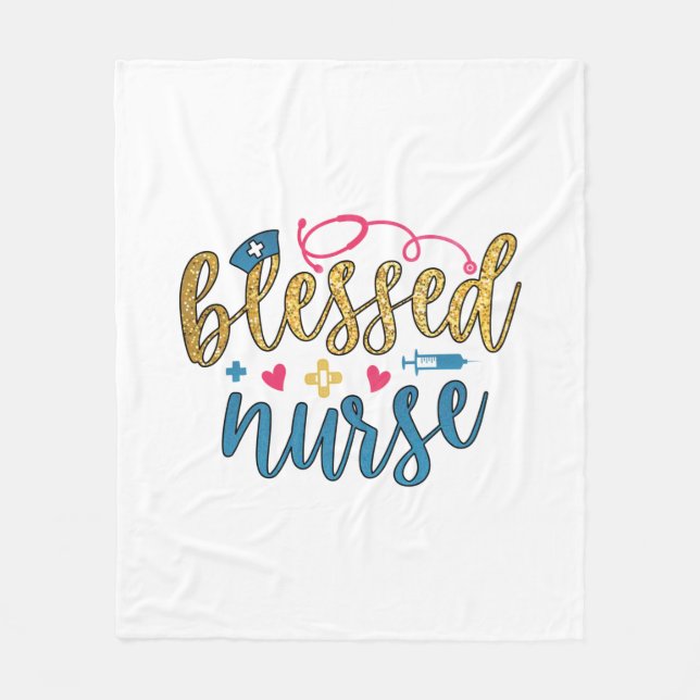 Couverture Polaire Cadeau infirmière | Infirmière bénie (Devant)