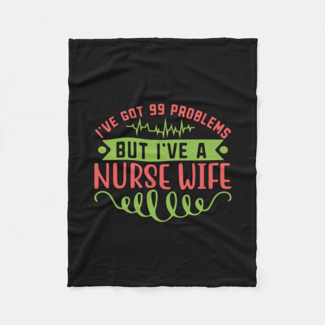 Couverture Polaire Cadeau infirmière | J'Ai 99 Problèmes (Devant)