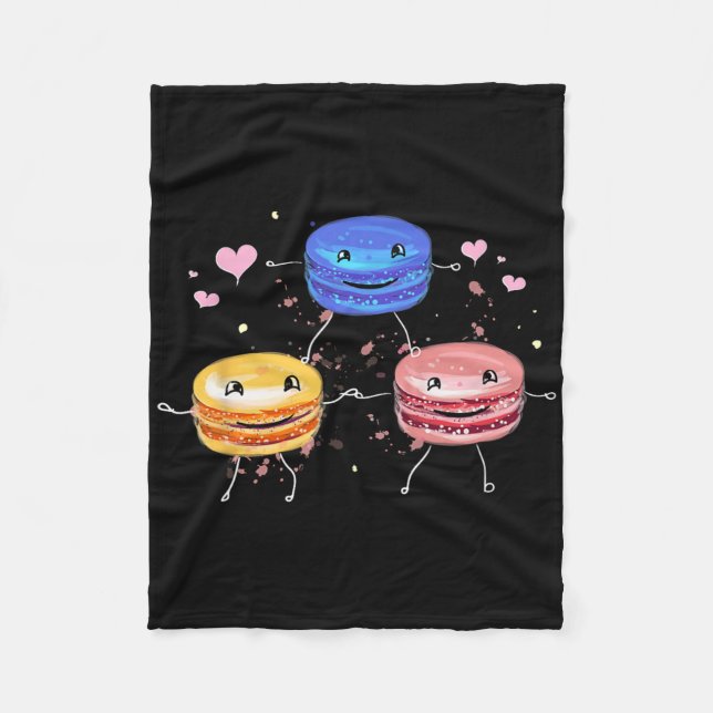 Couverture Polaire Cadeau Macaroon de Cheerleading Mignon Délicieux (Devant)