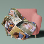 Couverture Polaire cadeau maman 8 photo rose girolle aquarelle floral<br><div class="desc">maman cadeau rose girly aquarelle florale 8 photo. Design de typographie graphique simple et moderne,  cadeau parfait pour la journée des mères</div>