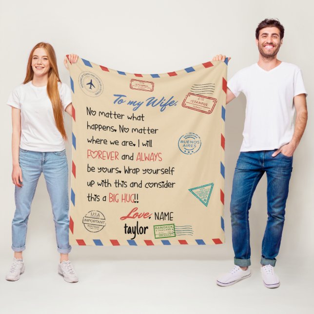 Couverture Polaire Cadeau Mariage de conception personnalisée (En situation)