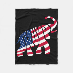 Couverture Polaire Cadeau Mignon Trump Drapeau Américain Fier Eléphan