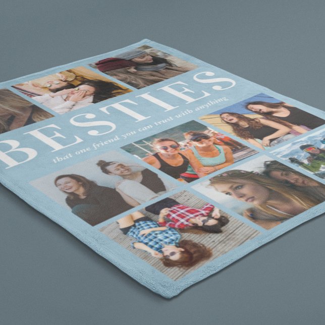 Couverture Polaire Cadeau moderne Besties | Best Friends Blue (Créateur téléchargé)