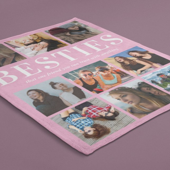 Couverture Polaire Cadeau moderne Besties | Meilleurs amis rose (Créateur téléchargé)