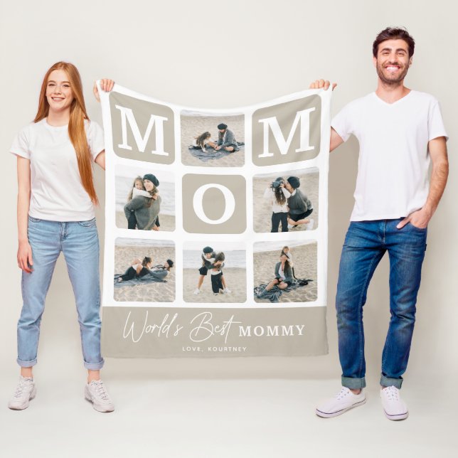 Couverture Polaire Cadeau moderne multi-grid photo maman mignon  (En situation)