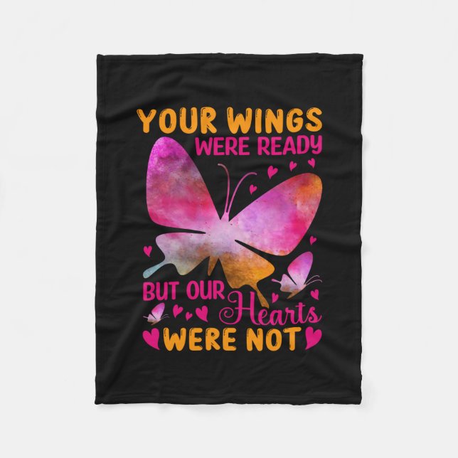 Couverture Polaire Cadeau Papillon | Nos ailes étaient prêtes (Devant)