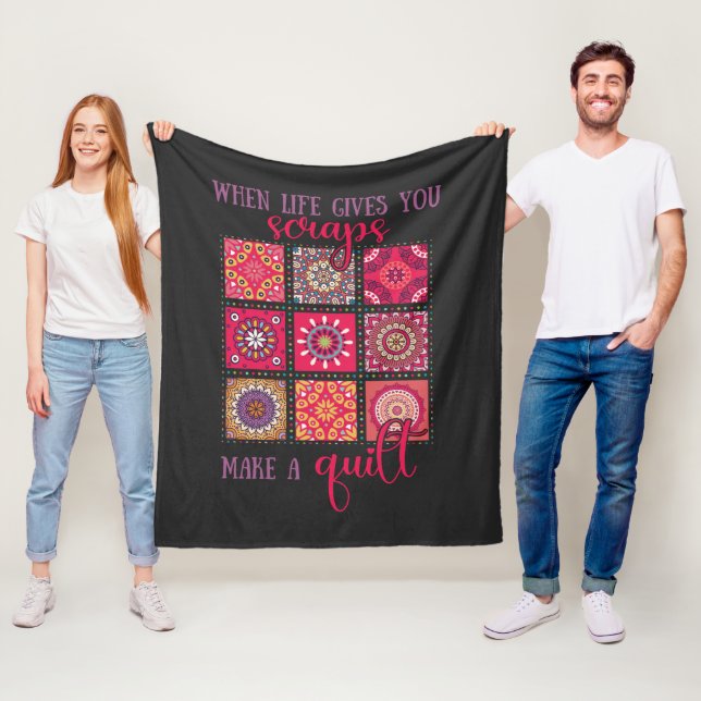 Couverture Polaire Cadeau patchwork pour quiltistes (En situation)