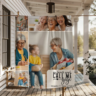 Couverture Polaire Cadeau personnalisé de 5 photos pour Gigi